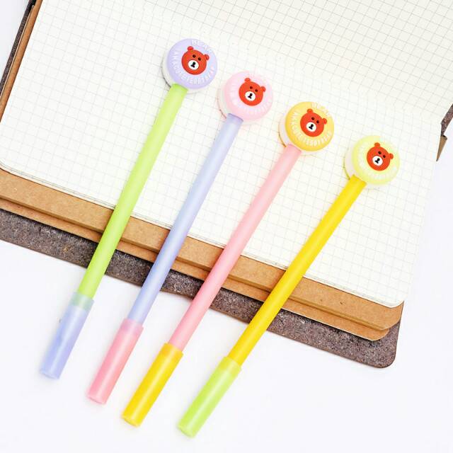 

Teddy Bear Macaron Gel Ink Pen