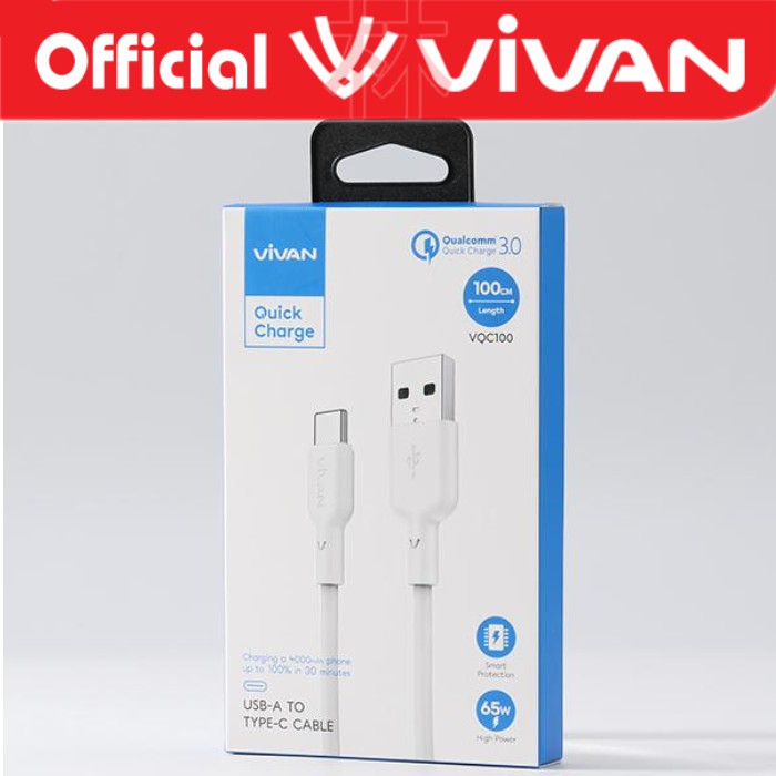 Vivan VQC100 Flash Charging Data Cable Type-C 6.5A