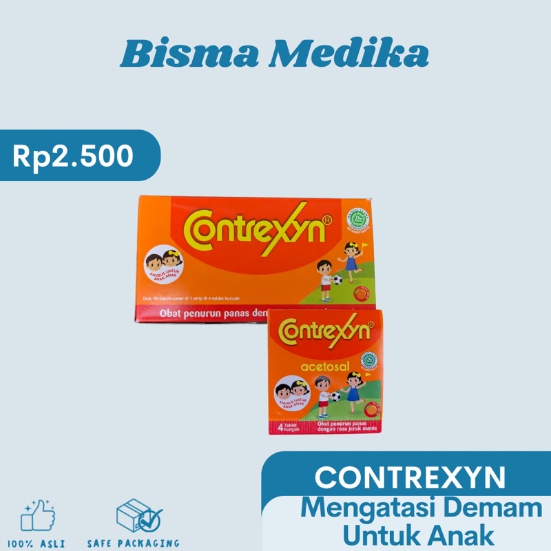 Contrexyn Strip, Obat Demam Anak Rasa Jeruk, Obat Penurun Panas Anak, Obat Flu Anak Tablet