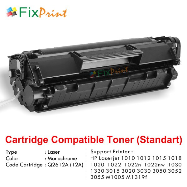 Cartridge Toner Compatible STANDART Q2612A 12A, LaserJet 1010 1012 1015 1018 1020  Murah