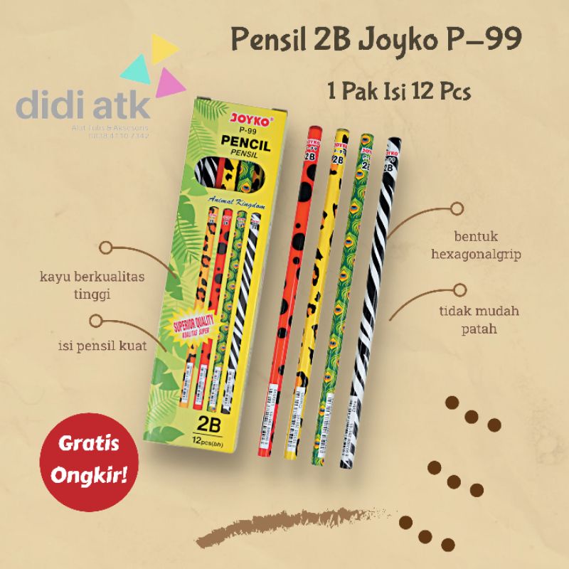 

Pencil Pensil 2B Joyko P-99 1 Pak Isi 12 Pcs