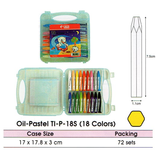 titi 18 warna krayon crayon oil pastel ti-p-18s