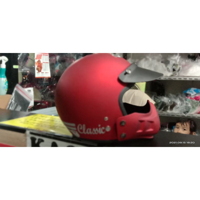 HELM CAKIL RETRO / HALF FACE FULL FACE TRANSFORMABLE