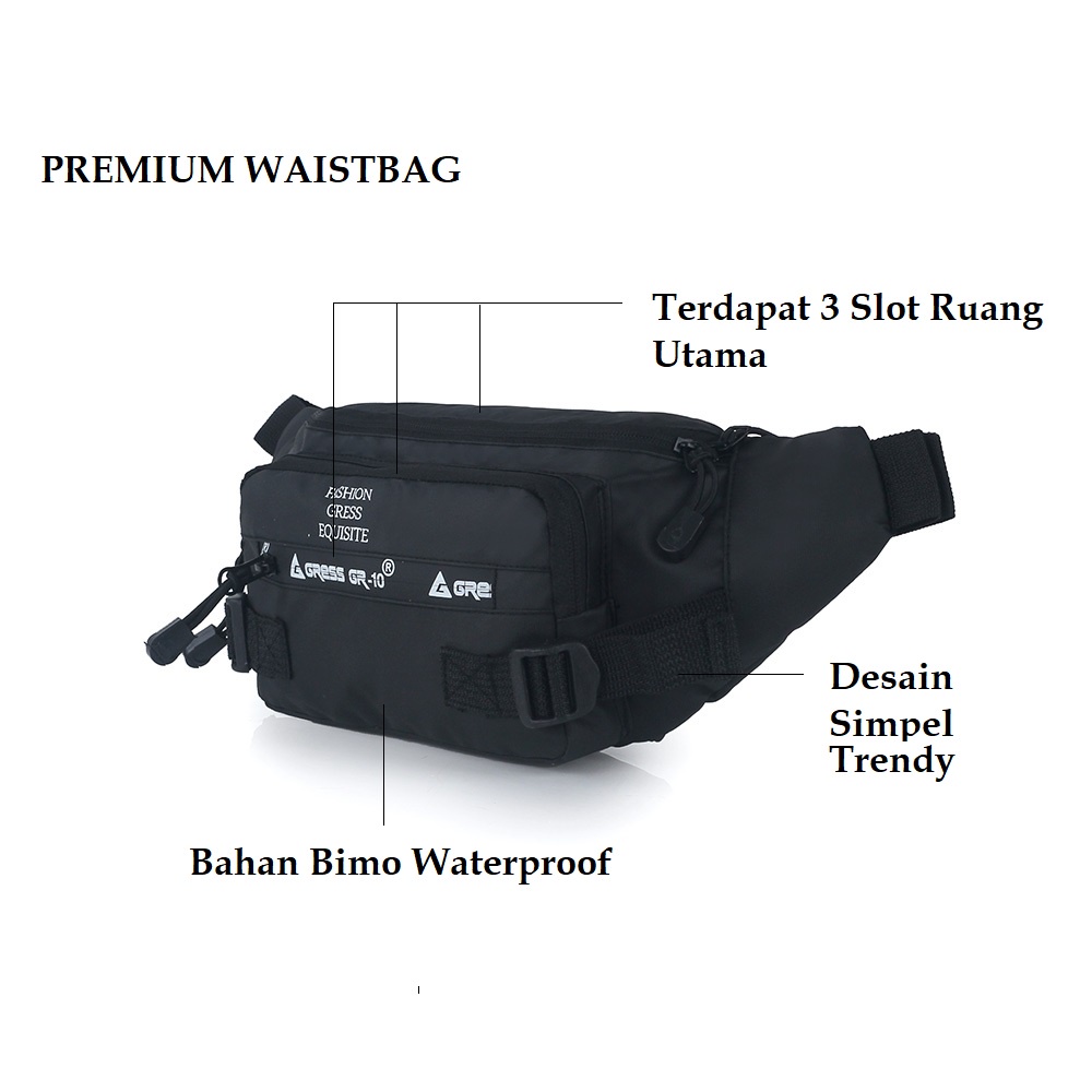 Tas Selempang Pria Waisbag Simpel Waterproof Tahan Anti Air Terbaru Keren Premium Westbag Waitbag