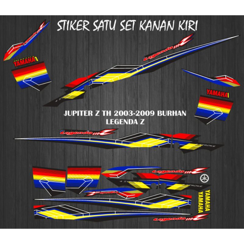 STIKER STRIPING DECAL VARIASI JUPITER Z TAHUN 2001 - 2009 BURHAN LEGENDA Z