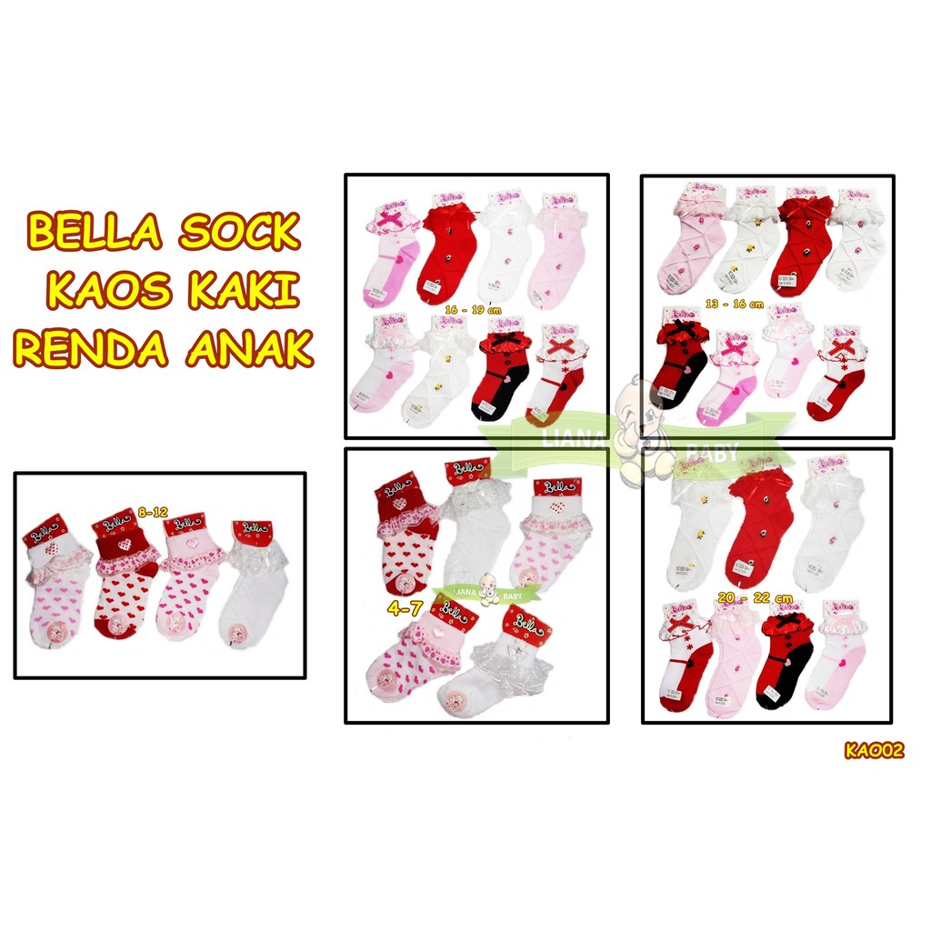 KAO02 BELLA SOCK KAOS KAKI RENDA ANAK