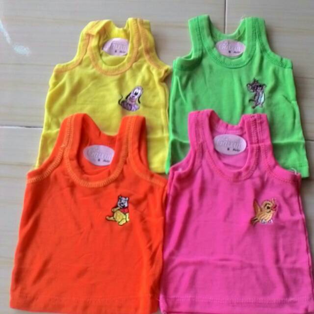 KAOS DALAM ANAK BALITA  WARNA / SINGLET ANAK CEWEK ATAU COWOK USIA 0.5 -1 TAHUN