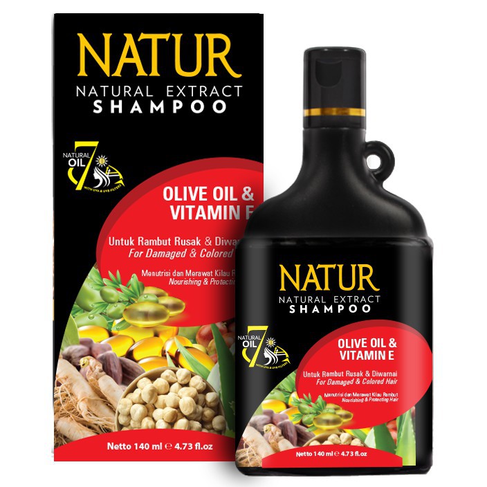 Natur Natural Extract Shampoo Olive Oil & Vitamin E 140ml