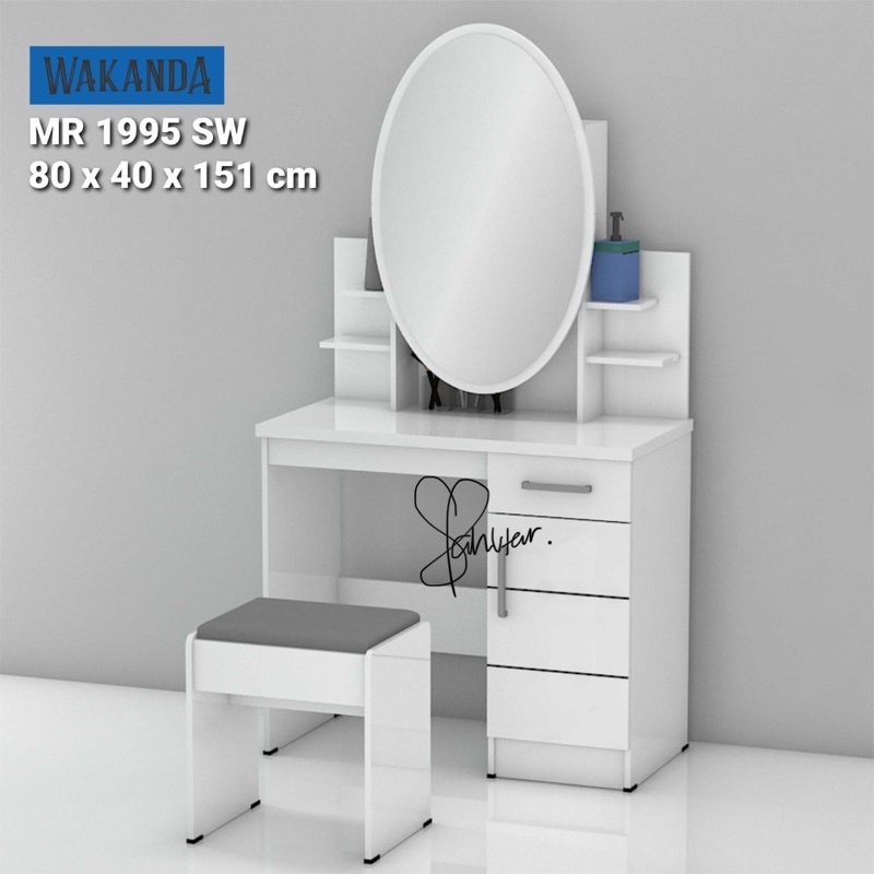 Meja Rias Kaca Oval | kaca geser | kaca sliding