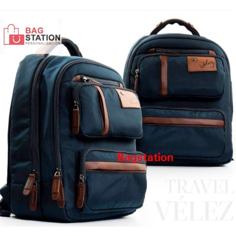 BACKPACK LIVING CONTRASTING DARK BLUE ORIGINAL IMPORT TAS RANSEL LAPTOP CASUAL PRIA DAN WANITA