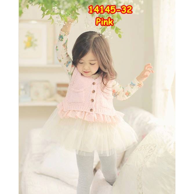 14145-32 PINK / VEST KUTUNG GIRL ANAK