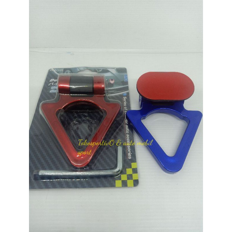 Towing mobil dummy hook segitiga model tempel towing merah biru semua mobil universal