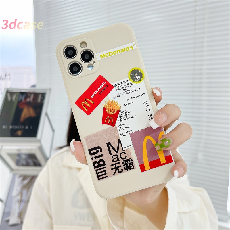 McDonald's Soft TPU Case Xiaomi Redmi 9C NFC 9A 9i 9T 9 Power 10X POCO M2 PRO Redmi Note 9 8 10 10S 9 PRO MAX 9S Xiaomi Redmi POCO X3 NFC X3 PRO M3 A15 A15S A35 A54 A9 A5 A53 2020 A7 A5S A12 A53S C21 C25 MCDonald's Straight Edges Back Cover