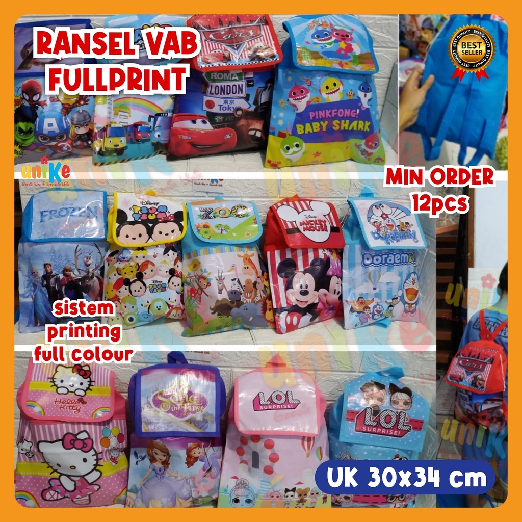 

Tas Spunbond RANSEL FP Goodie Bag Ulang Tahun Anak Souvenir Hampers Bingkisan Snack Ultah Karakter