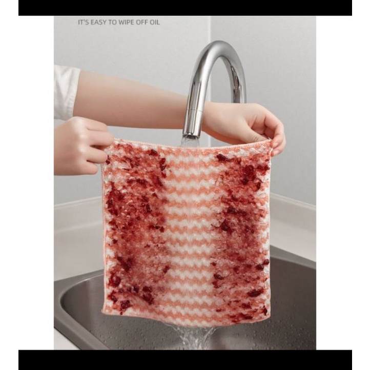 30 x30 cm lap anti minyak halus serap air membersihkan dapur