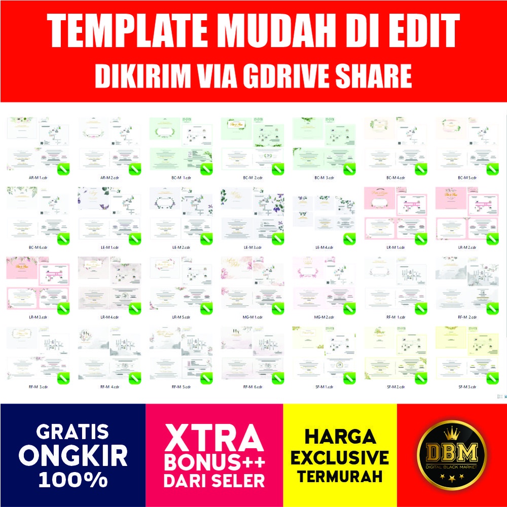 200 Undangan Kekinian V.2  Cdr Only - Coreldraw Template