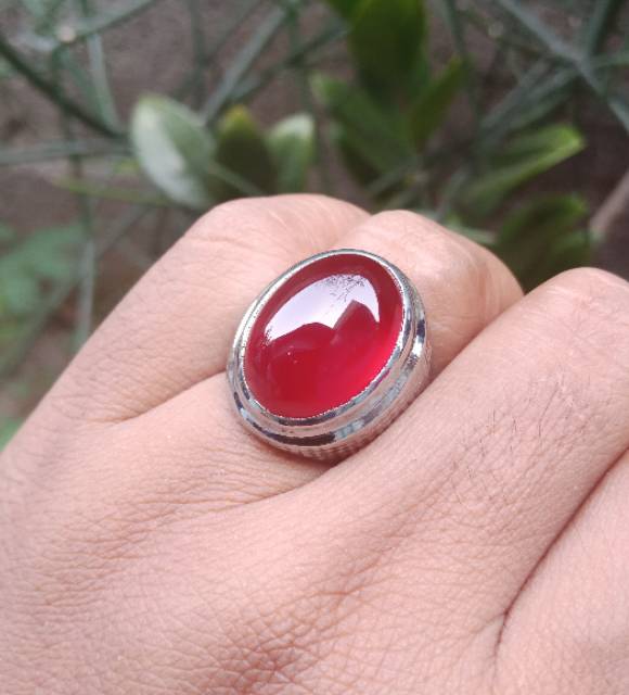 Cincin Batu Akik Red Baron Termurah