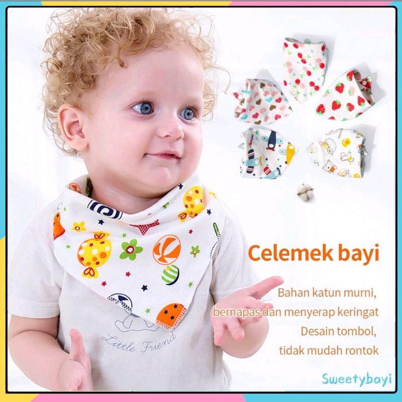 Slaber Bayi Celemek Bayi Baby Bib Celemek makan bayi Slaber Segitiga bayi Tadah liur bayi Tatak Iler koboi bayi Newborn