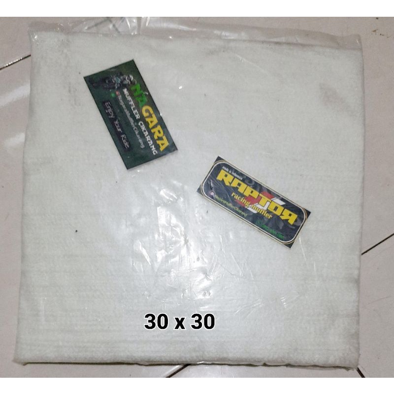Glassswoll / gassbul putih Anti Bakar Knalpot Racing ukuran 30x30 by Raptor Racing Muffler