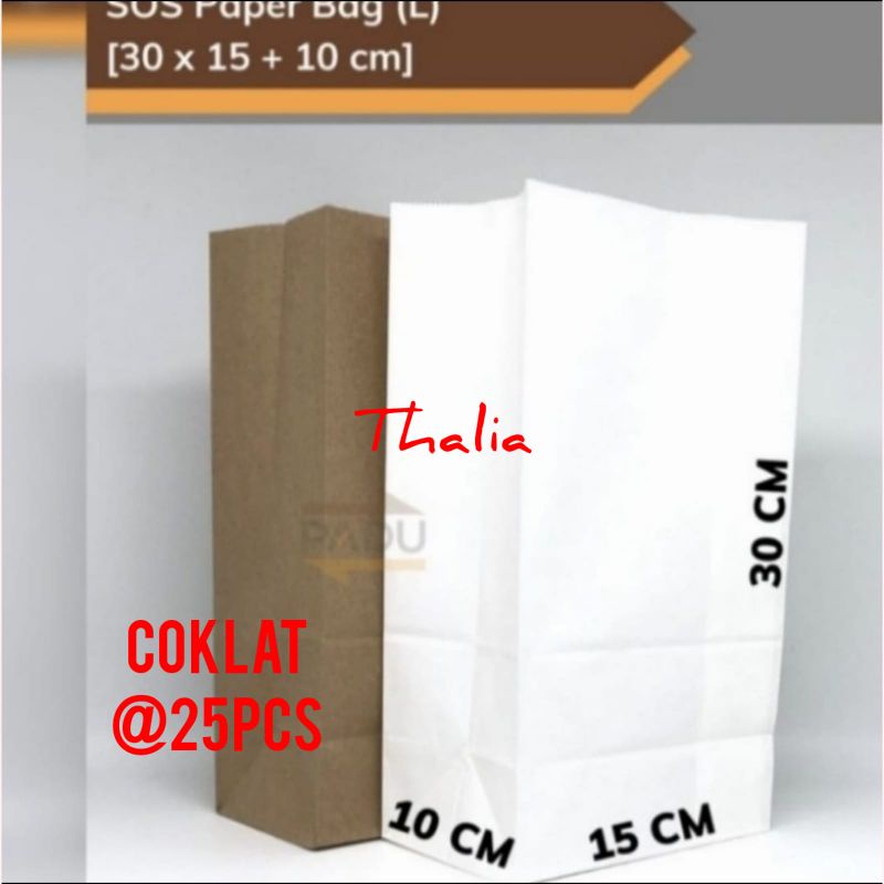 

DP PAPERBAG 30x15X10CM - 25PC (WARNA KRAFT) U/ BUNGKUS ANEKA MAKANAN