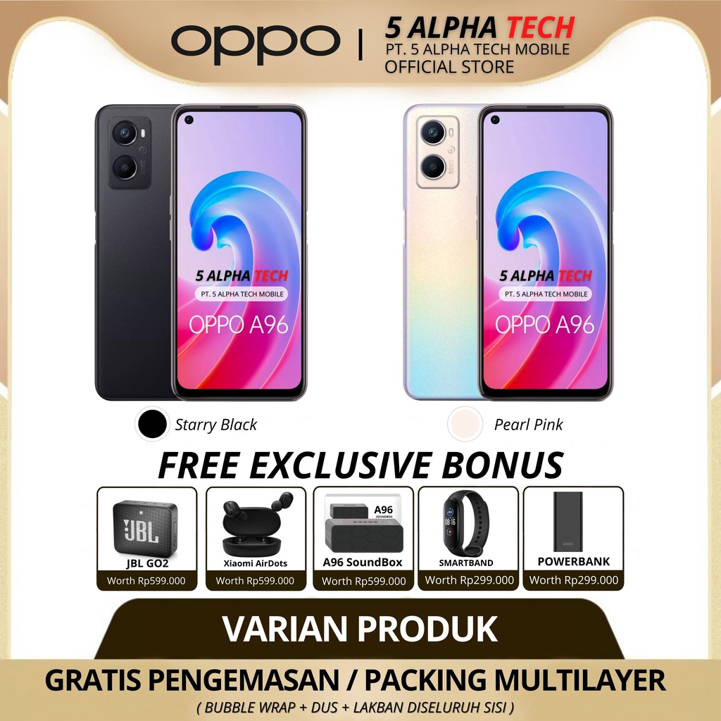 OPPO A96 NFC 13/256GB ( 8GB + 5GB EXTENDED RAM ) GARANSI RESMI OPPO