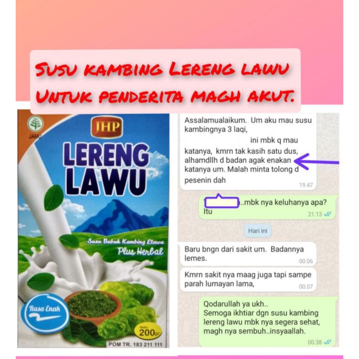 

Susu Kambing Etawa Plus Herbal Lereng Lawu(Le familk)