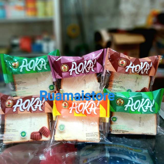ROTI PANGGANG AOKA ANEKA RASA SELAI COKELAT | SUSU VANILA | STRAWBERRY | BLUEBERRY | KEJU | DURIAN NETTO 65 GR-2