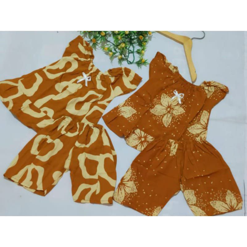 SETCEL (BABYDOL) Usia 1-2th Grosir baju anak perempuan cantik rayon murah santai bayi motif-KUNING