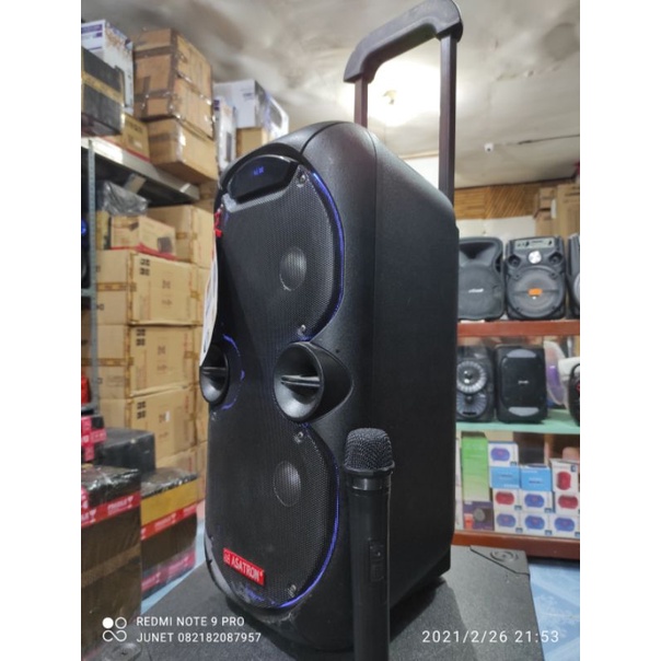 PROMO PORTABLE SPEAKER SPIKER ASATRON SALON KOPER AKTIF BLOUTHOT KARAOKE ASATRON 8 IN INC INCI INCH 