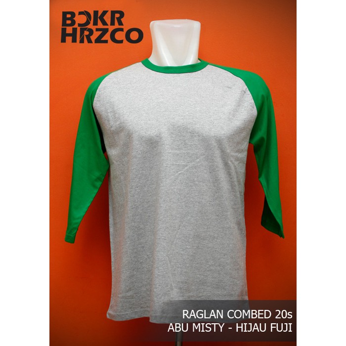Kaos polos Raglan body abu misty / Kaos polos sablon / kaos sablon untuk event dan promosi