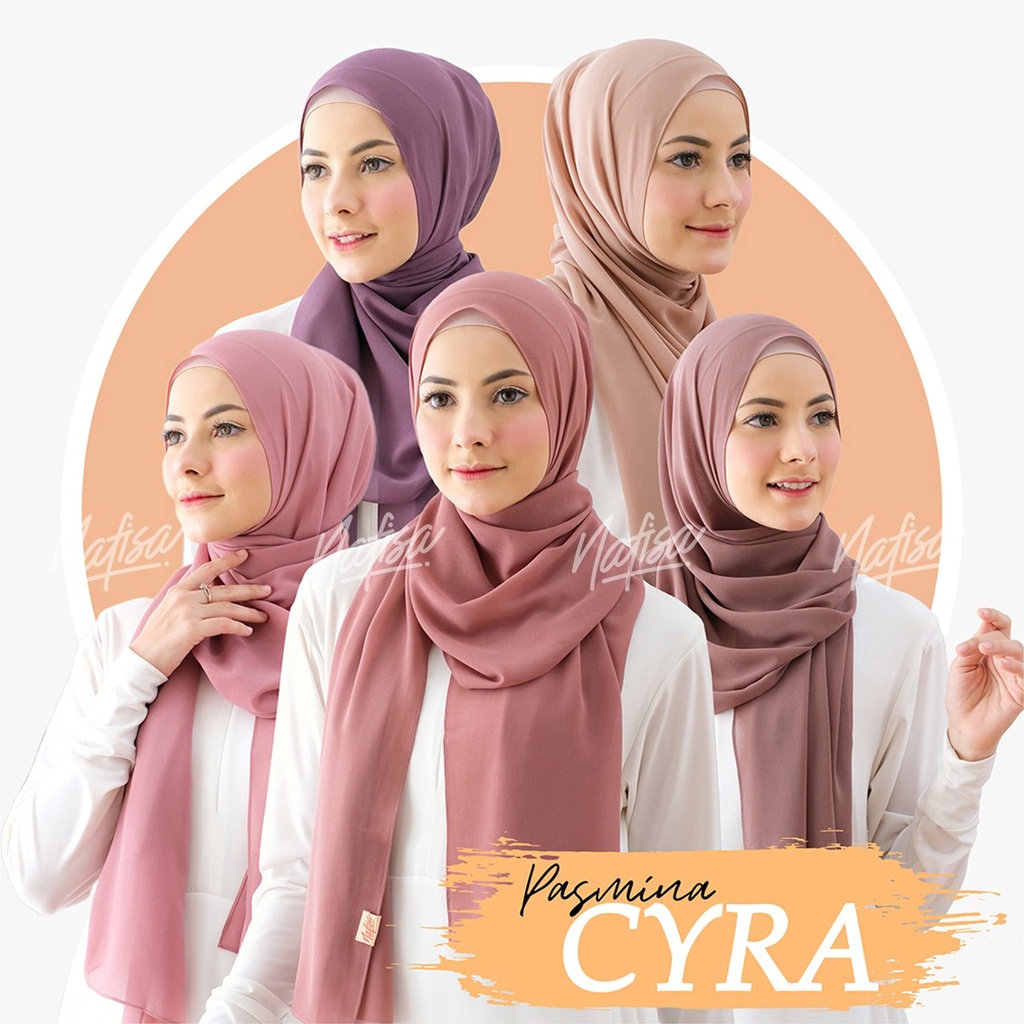 Pashmina Premium Nafisa CYRA Bahan Cerutti &amp; Jasmine | Hijab Pashmina Premium Panjang Pashmina 75 x 180 cm