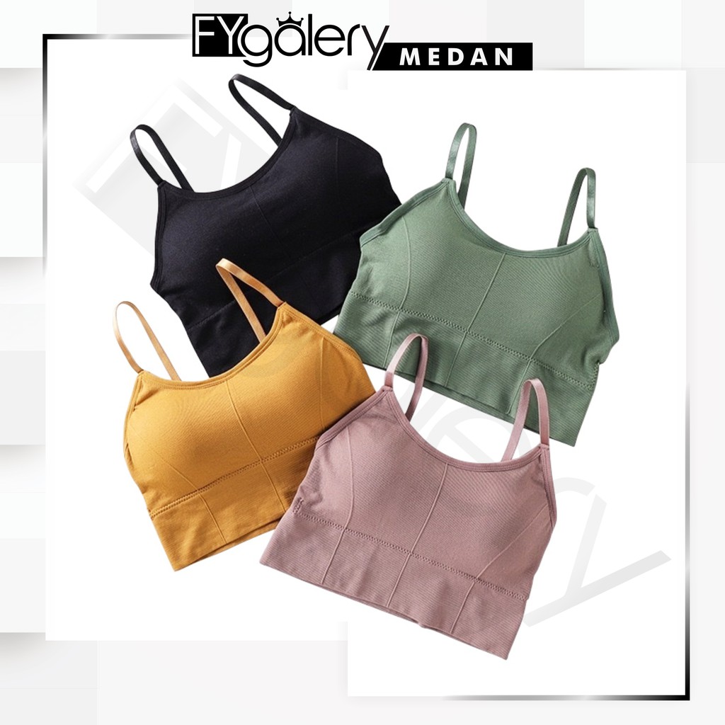 FygaleryMedan -  BRA503 Pakaian Dalam Wanita Bra Polos Yoga Bra Push Up Tanpa Kawat Sport Bra Murah