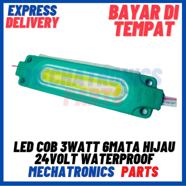 [DSP-9314] LED COB 3WATT 6MATA HIJAU 24VOLT WATERPROOF VARIASI KOLONG MOTOR MOBIL