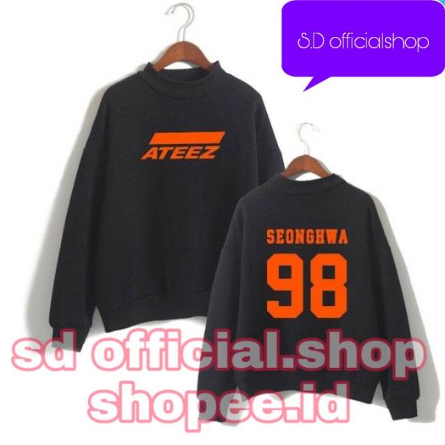 (bayar ditempat)  jaket sweater basic kpop ATEEZ request nama dan nomor