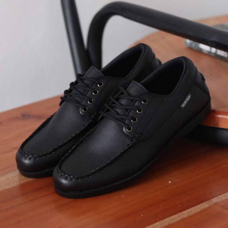 XSHOESBDG.ID X MONZA Sepatu Formal Pria Pantofel Kulit Pu Asli Kerja Santai Nongkrong Gaya Original