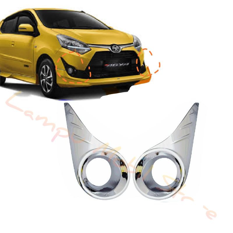 Cover Foglamp Depan Chrome Toyota Agya Daihatsu Ayla 2017-2021
