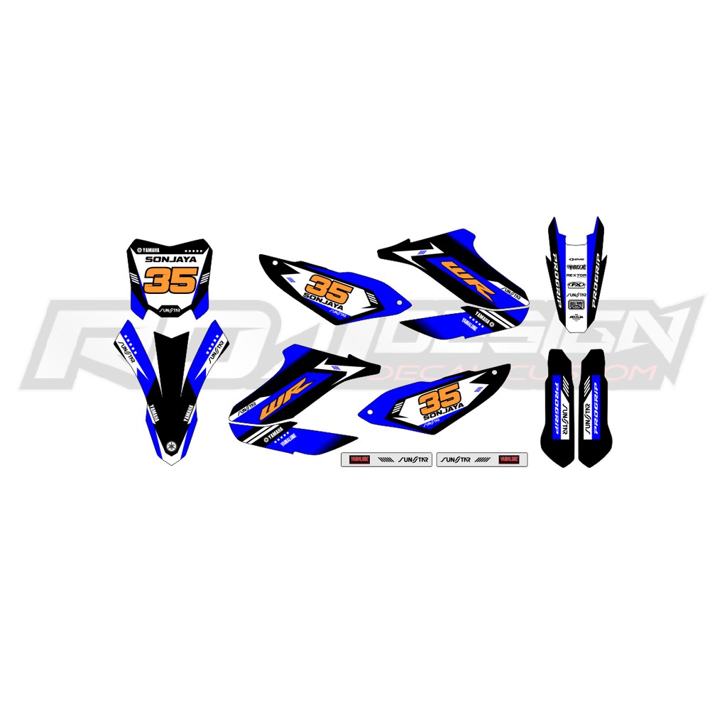 DECAL STICKER WR 155 R (002) DEKAL STIKER HITAM BIRU PUTIH