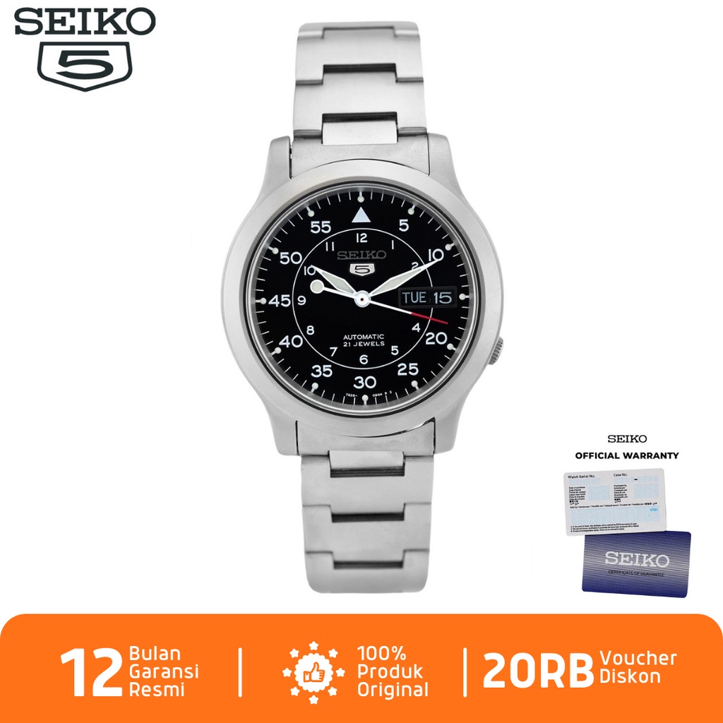 Seiko Pria SNK809 Jam Tangan Pria Seiko 5 Automatic SNK809K1 Stainless Steel Strap