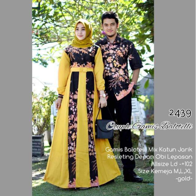 D2439 Couple Gamis Balotely Katun Jarik