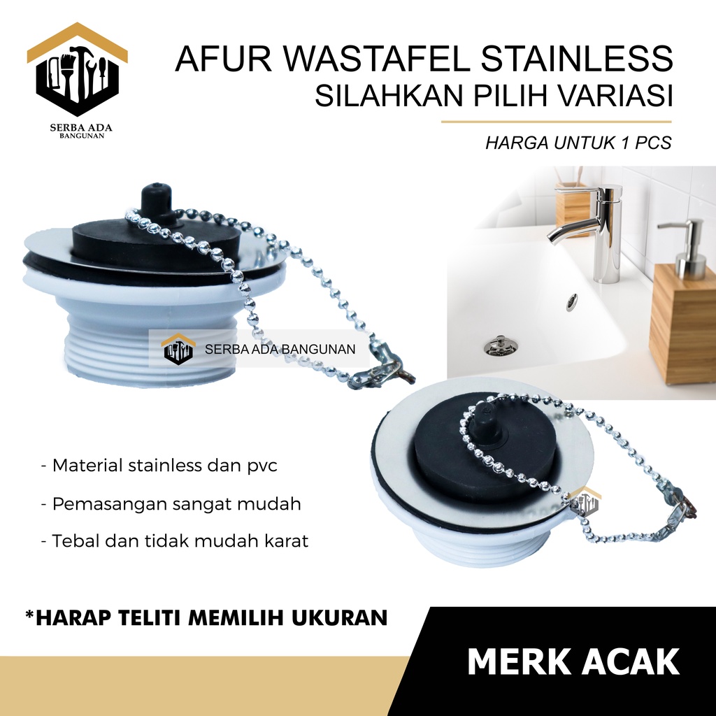 AFUR WASTAFEL 11/2 11/4 INCH SARINGAN PEMBUANGAN AIR BAK CUCI PIRING PLASTIK / STAINLESS TERMURAH