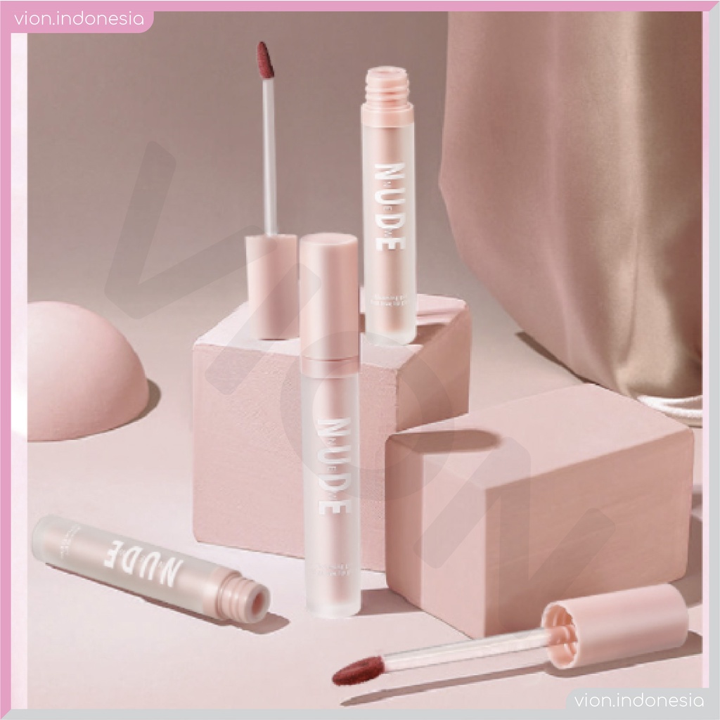 NUDE Long Blooming Girl Lip Glaze Lipstick Non Stick Waterproof Lipstik 5 Colors Original NU003