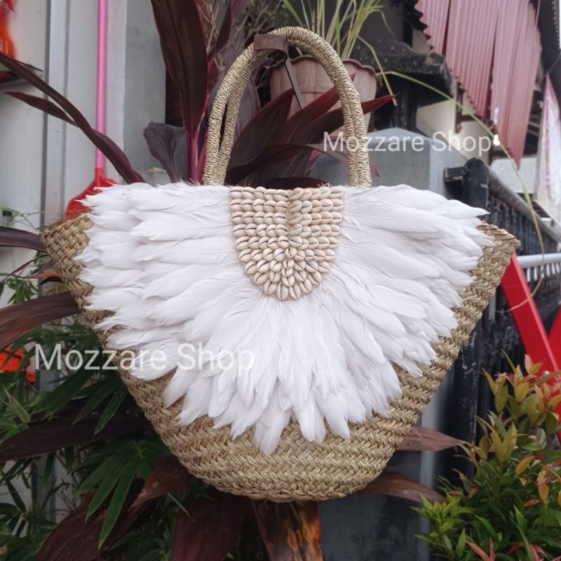 tas mendong bulu (request warna) | tas anyaman bali