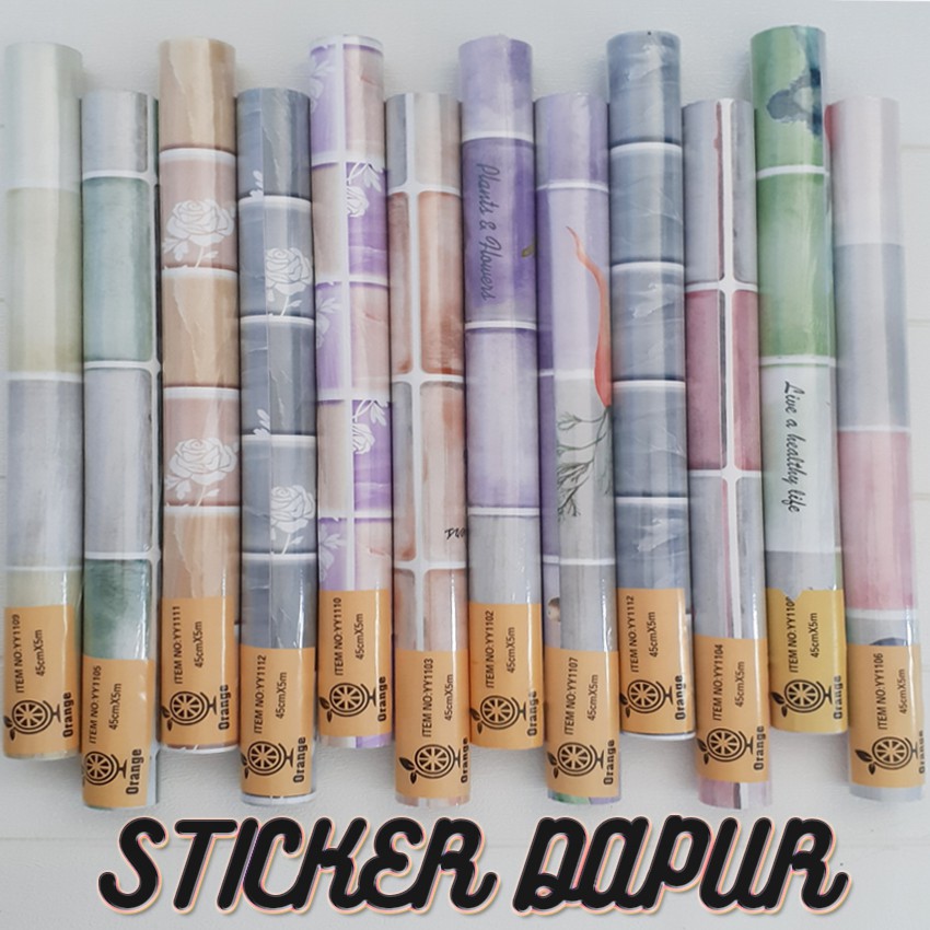Wallpaper Dapur Stiker Kamar Mandi Anti Air Stiker dapur anti Minyak wallstiker dapur tahan panas Panjang 45 Cm X 5 M