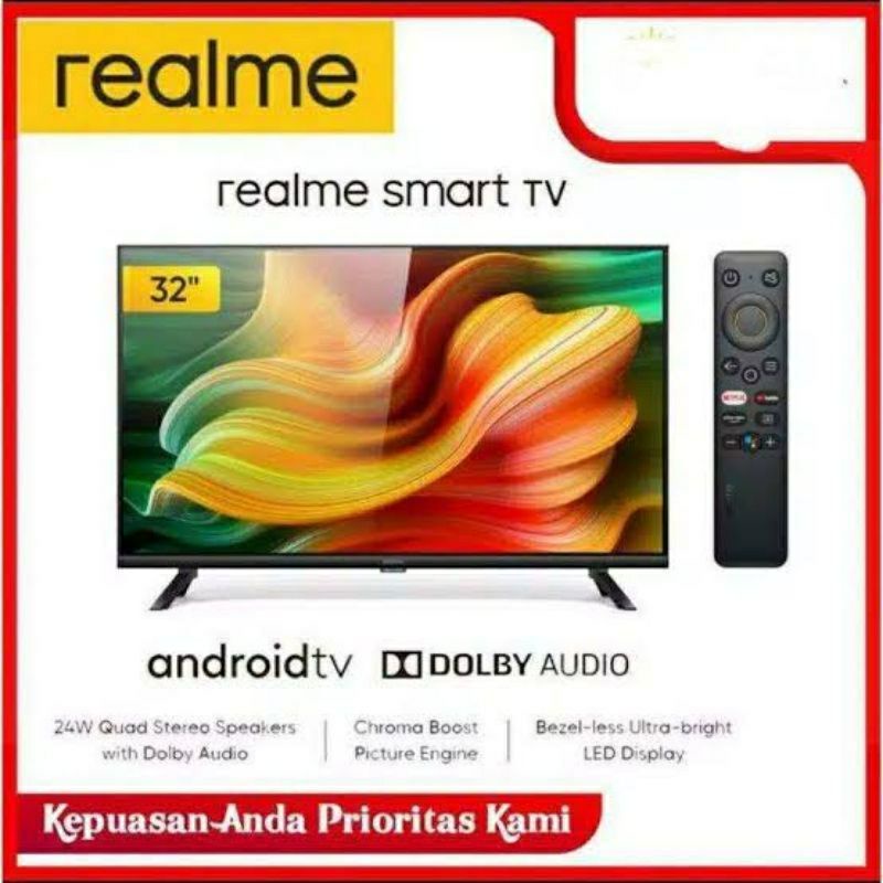 REALME ANDROID SMART TV LED 32 INCH (32 INCH / HD TV / USB MOVIE) GARANSI RESMI
