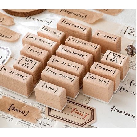

Wooden Stamp - Vintage English Word Phrase Series