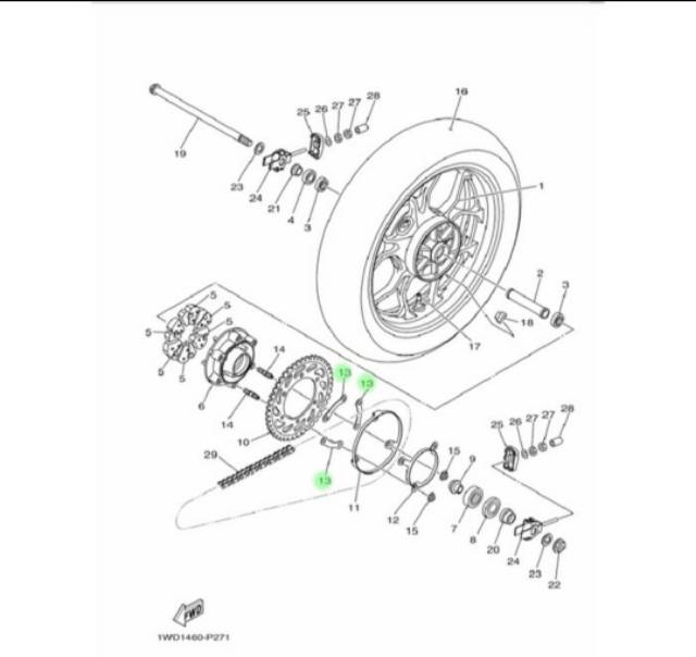 Klem nap gear gir R25 R 25 MT25 ASLI ORI YAMAHA 1WD F539F 00