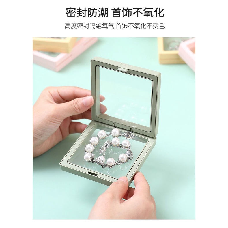 (BOW) Kotak Perhiasan Portabel Unik Transparan Kotak Penyimpanan Anting-Anting Kalung serbaguna