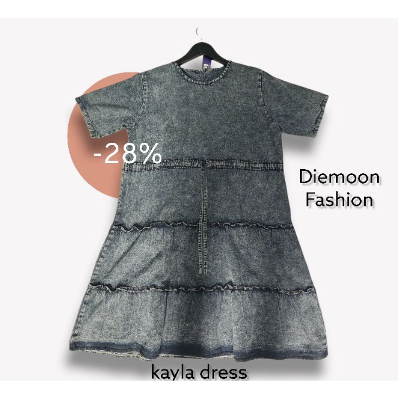 Kayla dress jeans wash snow . Dress jeans serut . Dress snow denim Terlaris Rekomendasi Influencer