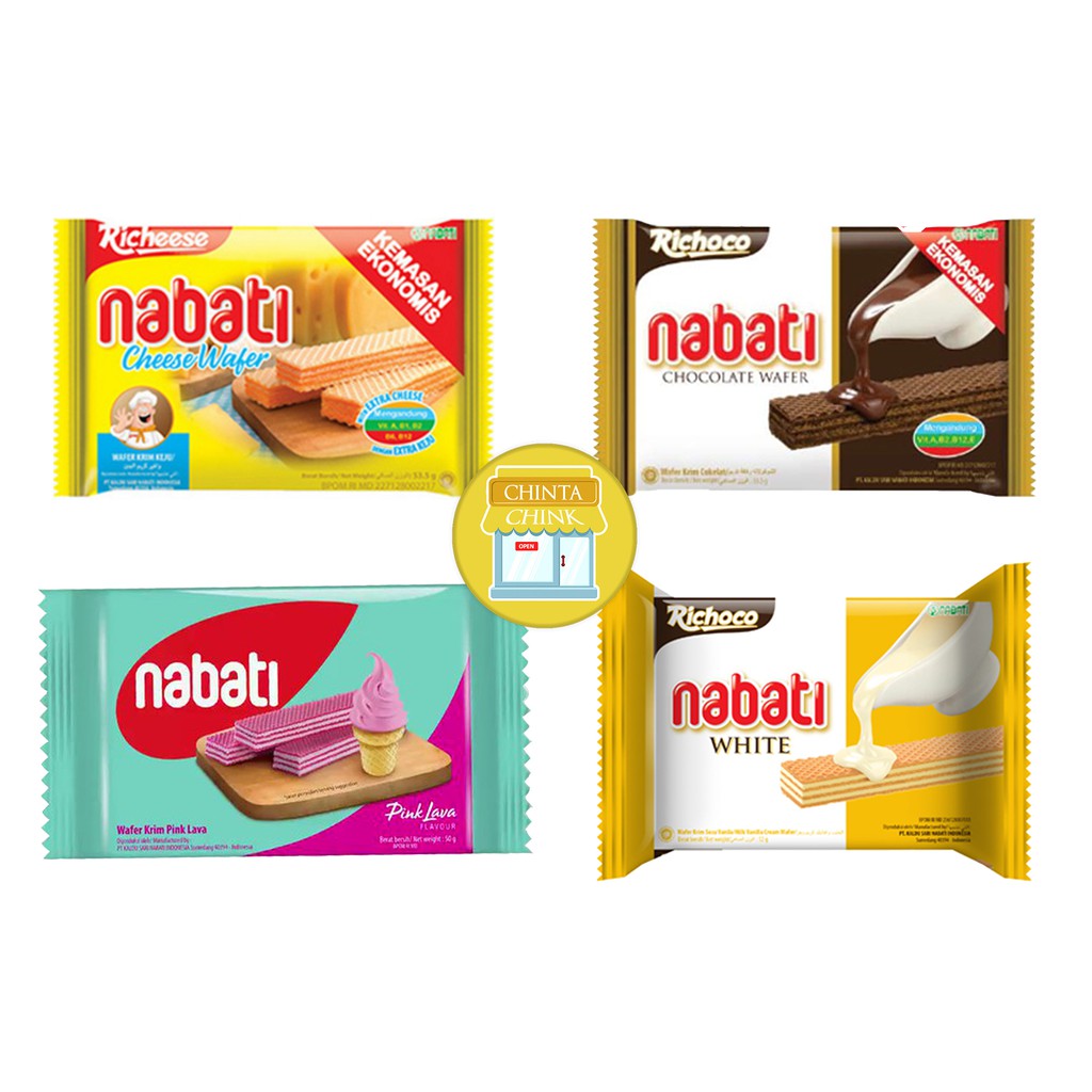 Richeese Nabati Wafer Keju / Coklat / White / Pink Lava Kemasan ...