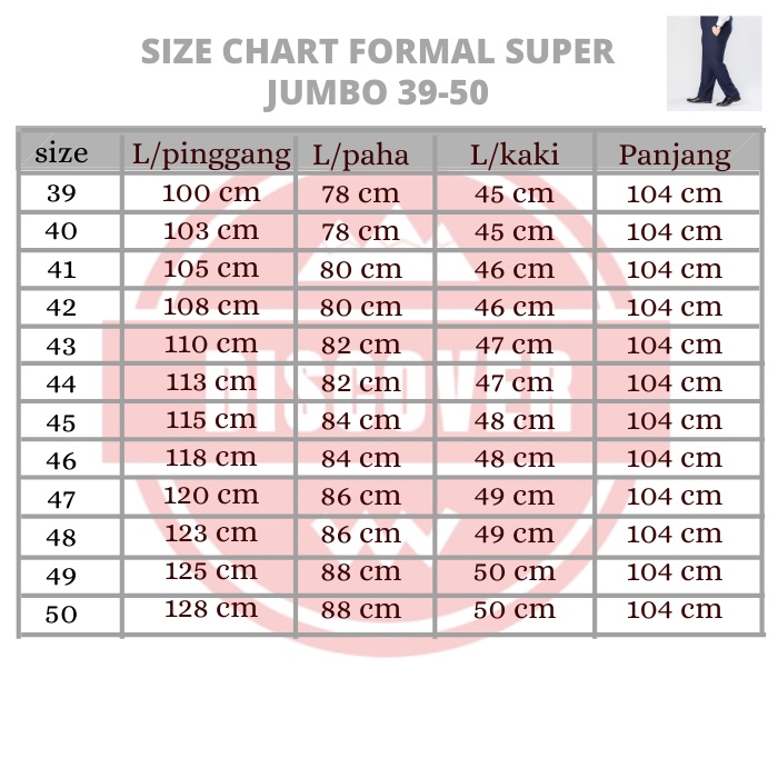 CELANA KANTOR BAHAN FORMAL SUPER JUMBO PRIA SIZE 39-50 | CELANA KERJA FORMAL BIG SIZE PRIA MURAH